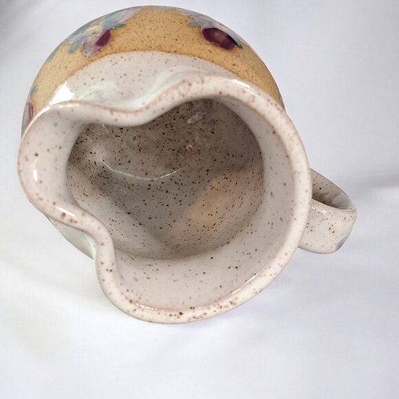 Beautiful Pottery creamer 4" tall marked on bottom MKS floral - Picture 5 of 8